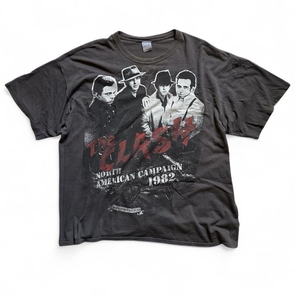 Vintage the Clash 1982 North American Campaign Graphic Tee - Dark Gray XXL